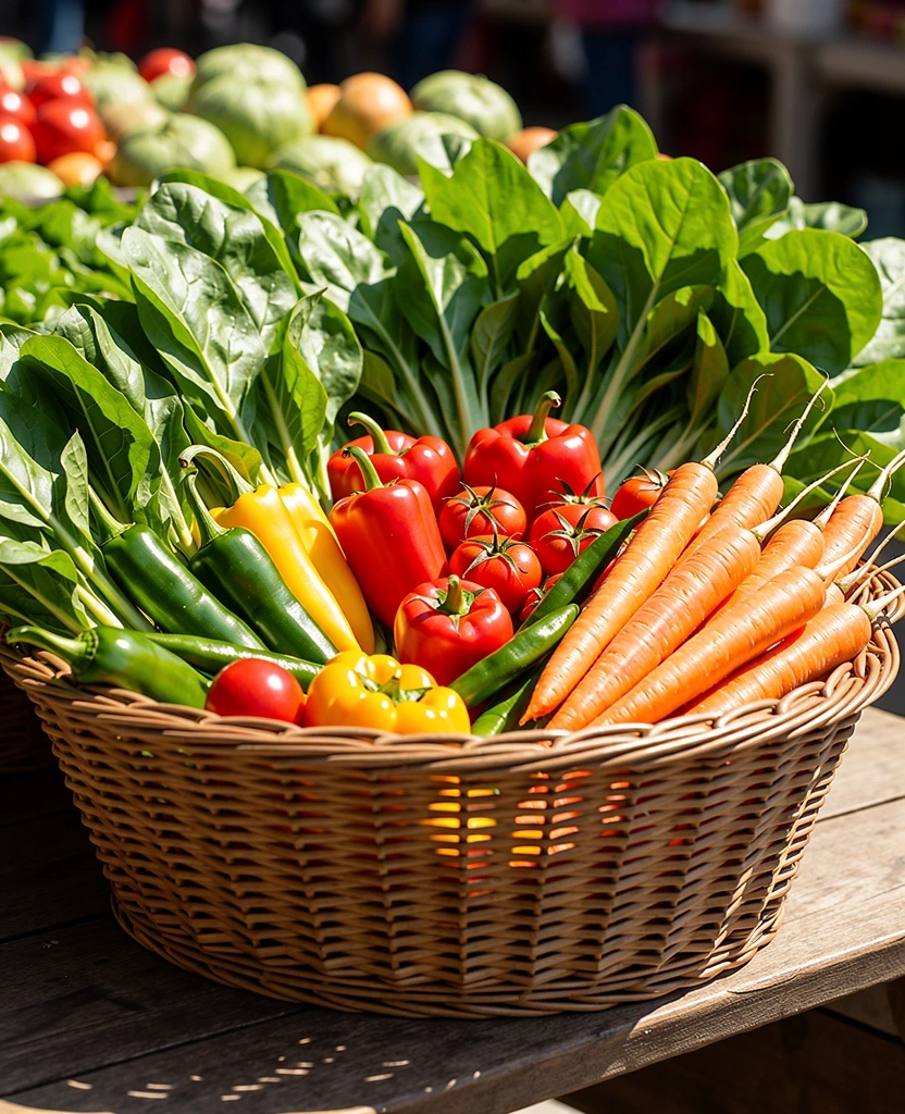 Vegetales frescos de mercado local